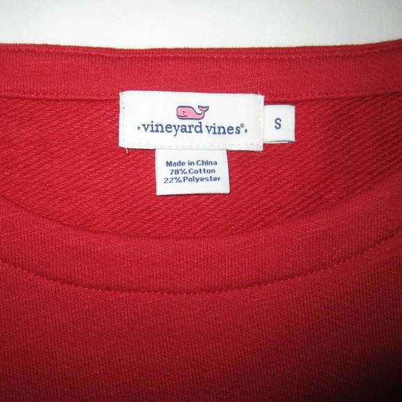 VINEYARD VINES Red Sweatshirt Style Top Plaid Hem - Picture 5 of 5